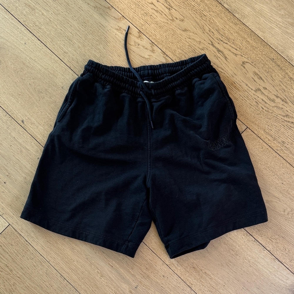 Ganni Black Athletic Women's Shorts